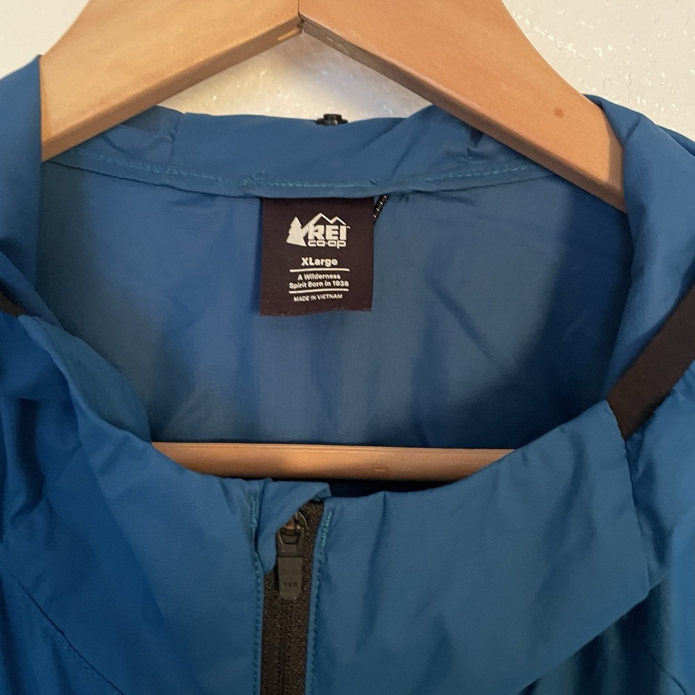 REI Co-op Windbreaker‎ Full Zip Lightweight Hooded Running Jacket Blue Size XL - Picture 3 of 6